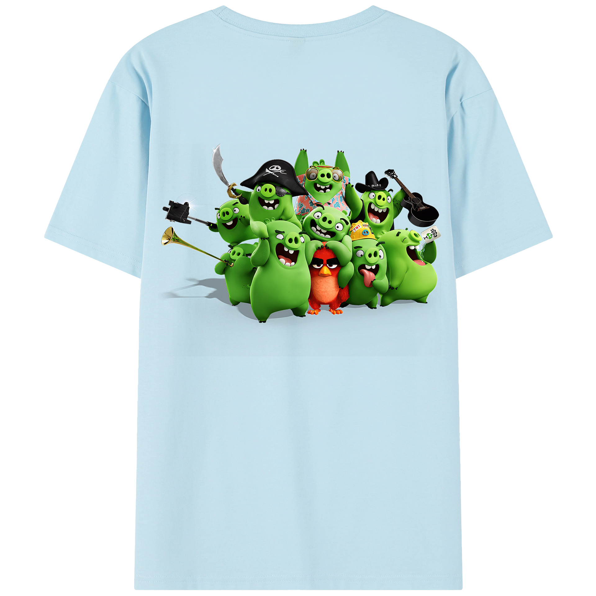 （画像用） Angry Birds アングリーバード 綿100％半袖Tシャツ（背面プリント）